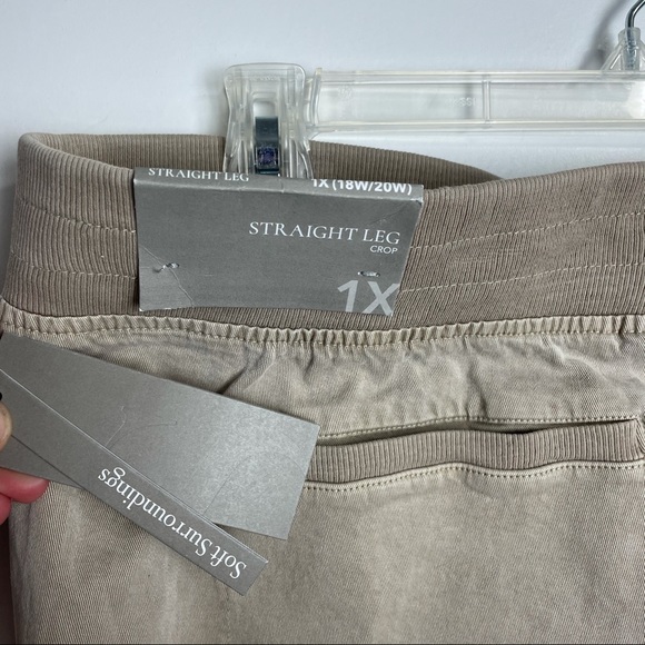 NWT Soft Surroundings Medina Women's Pants 1X Straight Leg 18W / 20W Khaki - Picture 6 of 10